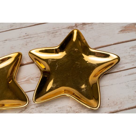 Two small stars - gold ceramic jewelry holders - Picture 3 of 5